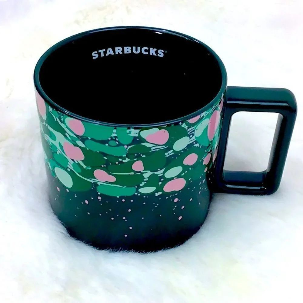 Starbucks Holiday 2022 Venetian Forest Marble Forest Green Ceramic Mug